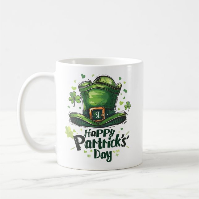 Happy St. Patrick's Day Party Kaffeetasse (Links)