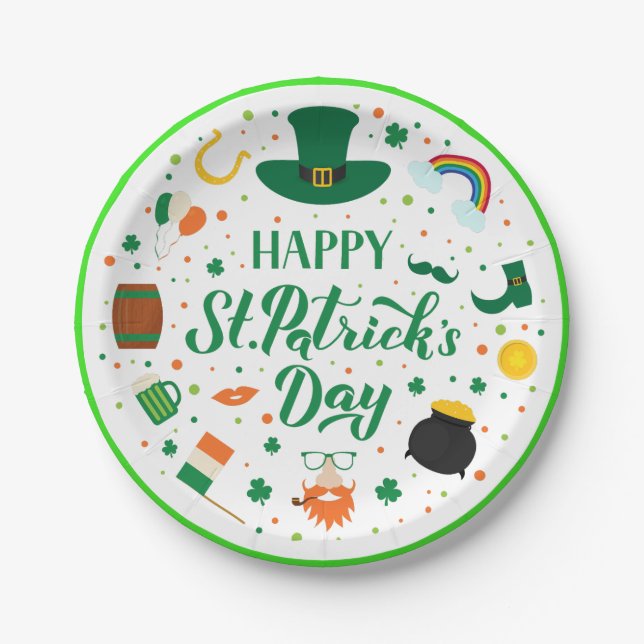Happy St. Patrick's Day Party Pappteller (Vorderseite)