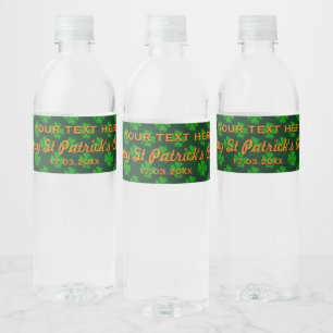 Happy St Patrick's Day Party Wasser Flaschen Etike