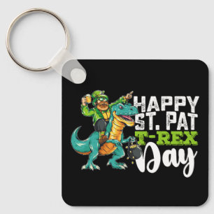 Happy St Patrick's Day Pat T Rex Dinosaur Schlüsselanhänger