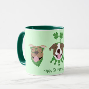 Happy St Patricks Day Pit Bull Hogs Tasse