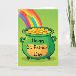 Happy St. Patrick's Day Playful Pot of Gold Card Feiertagskarte