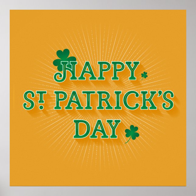 Happy St. Patrick's Day Poster 24x24 (Vorne)