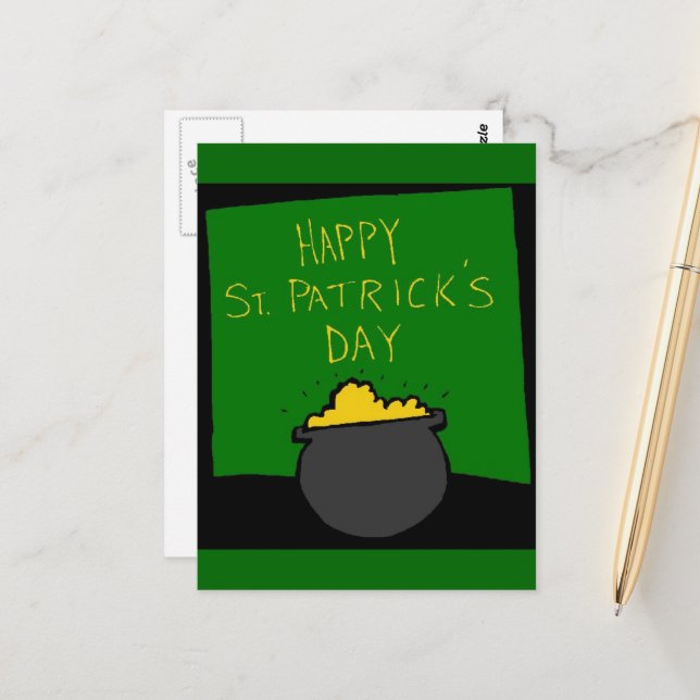 Happy St. Patrick's Day Postkarte (Vorderseite/Rückseite Beispiel)