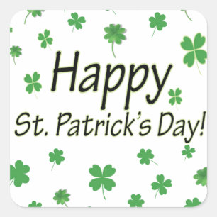 Happy St Patricks Day Quadratischer Aufkleber