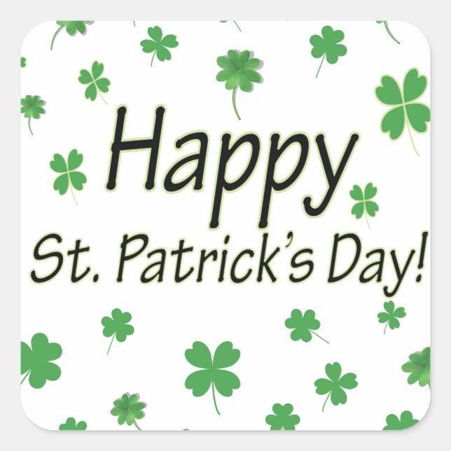 Happy St Patricks Day Quadratischer Aufkleber (Vorderseite)
