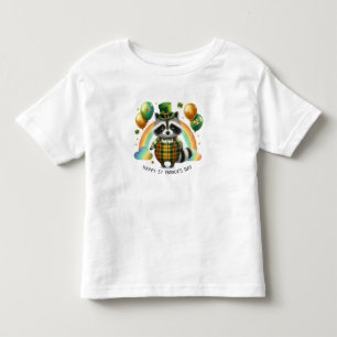 Happy St. Patrick's Day Raccoon Kleinkind T-shirt