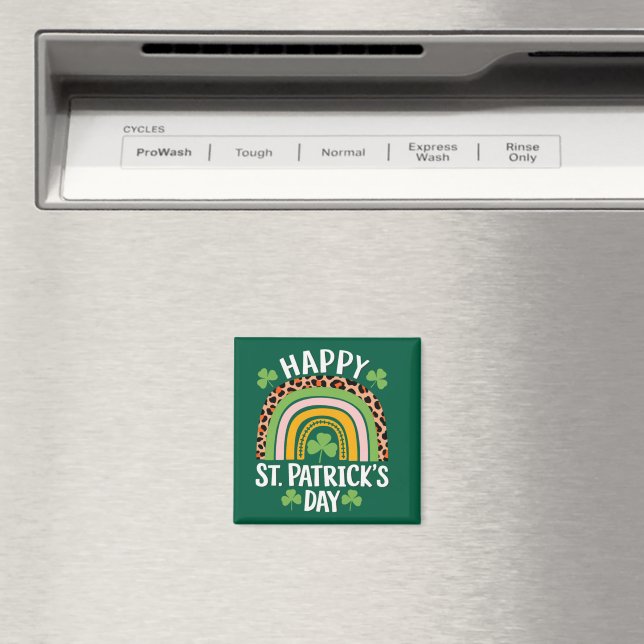 Happy St. Patrick's Day Rainbow Kleeblatt Magnet (In Situ (Geschirrspüler))