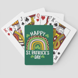 Happy St. Patrick's Day Rainbow Kleeblatt Spielkarten