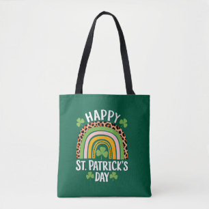 Happy St. Patrick's Day Rainbow Kleeblatt Tasche