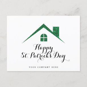 Happy St. Patrick's Day Real Anwesen House Postkarte