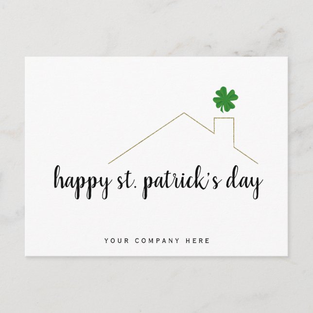 Happy St. Patrick's Day Real Anwesen Landwirtschaf Postkarte (Vorderseite)