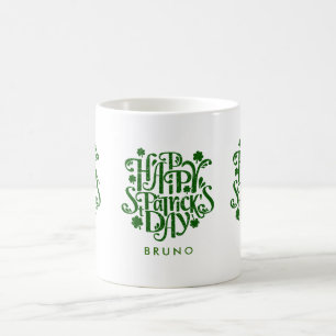 Happy St Patrick's Day Retro Typografie Design Kaffeetasse