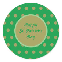 Happy St. Patrick's Day Round Stickers (grün)