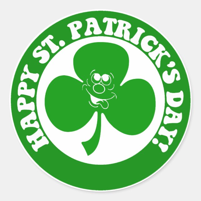 HAPPY ST PATRICK'S DAY RUNDER AUFKLEBER (Vorderseite)