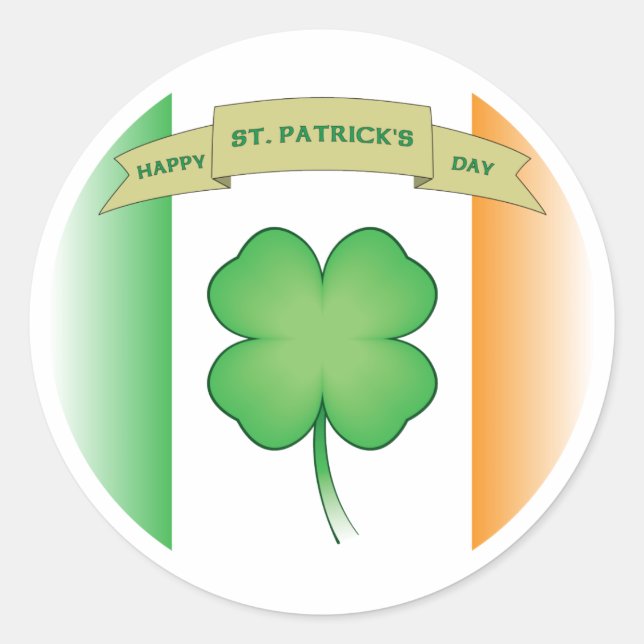 Happy St. Patrick's Day Runder Aufkleber (Vorderseite)