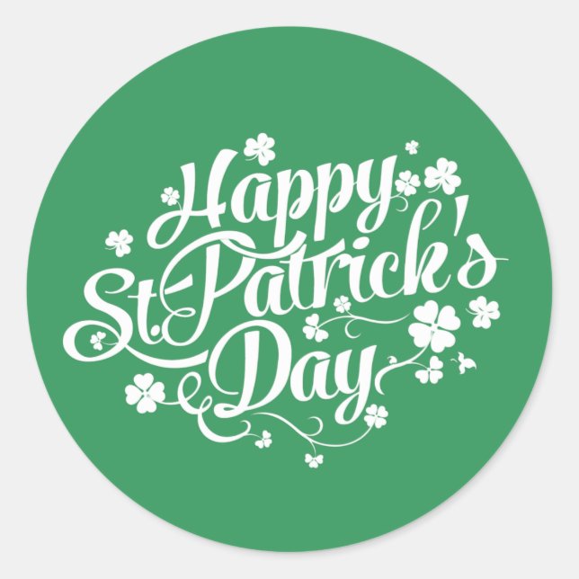 Happy St. Patrick's Day Runder Aufkleber (Vorderseite)