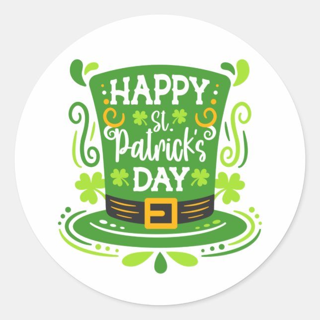 Happy St. Patrick's Day Runder Aufkleber (Vorderseite)
