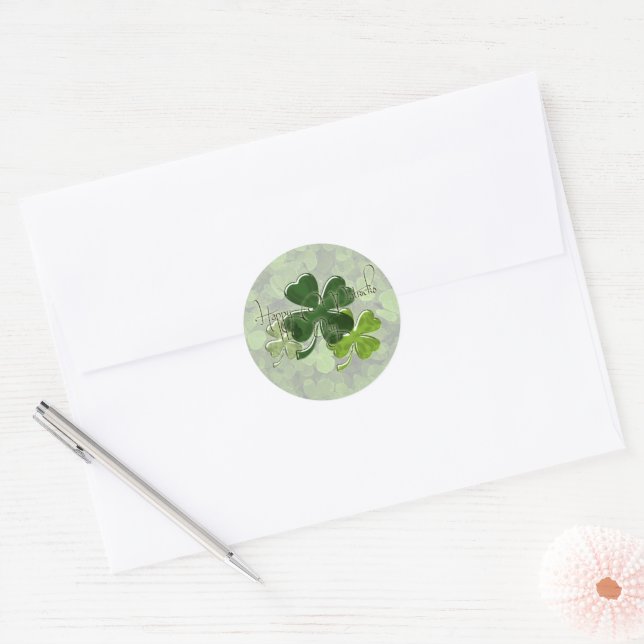 Happy St. Patrick's Day Runder Aufkleber (Umschlag)