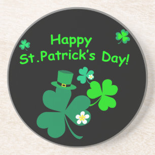 Happy St. Patrick's Day Sandstein Untersetzer
