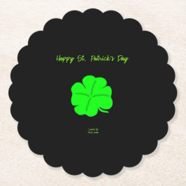 Happy St. Patrick's Day Scalloped Round Untersetze Untersetzer