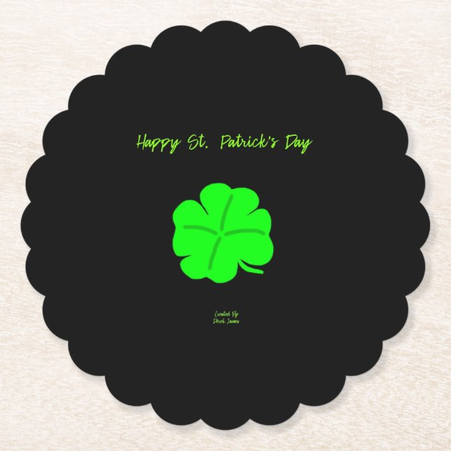 Happy St. Patrick's Day Scalloped Round Untersetze Untersetzer (Vorderseite)