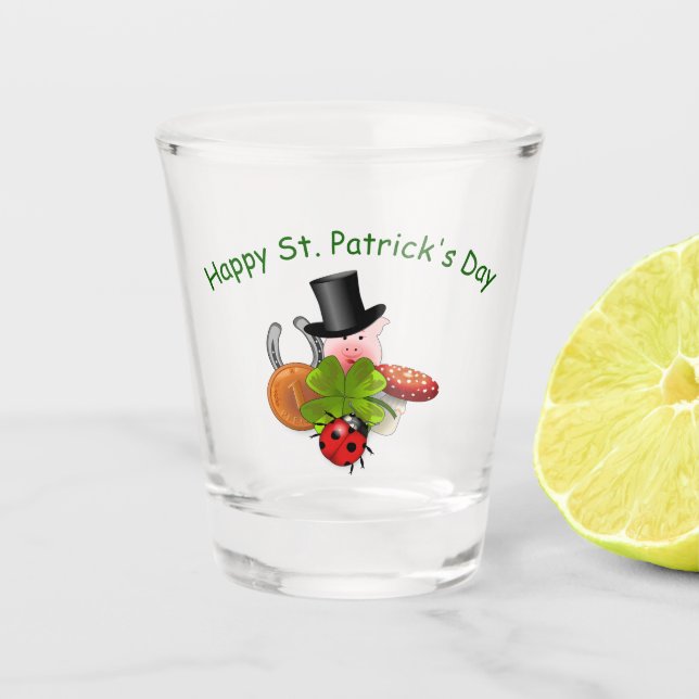 Happy St. Patrick's Day Schnapsglas (Vorderseite)