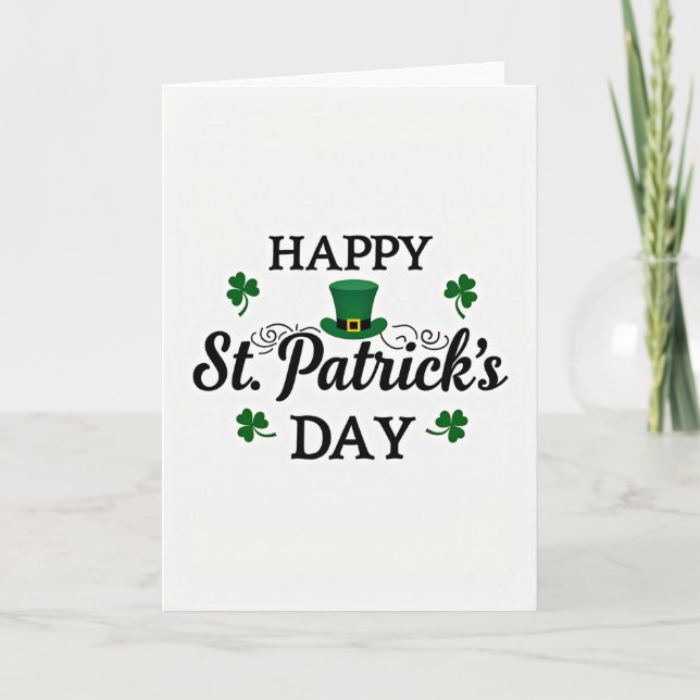 Happy St Patricks Day Script Card Karte (Vorderseite)