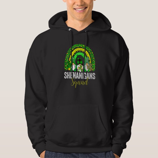 Happy St Patrick's Day Shenanigans Squad Irish Gno Hoodie (Vorderseite)
