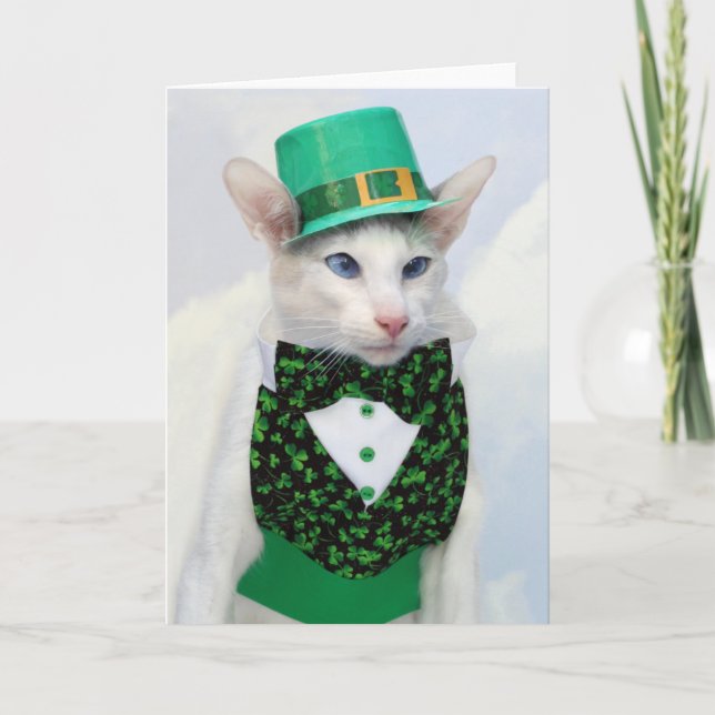Happy St Patrick's Day - Skeezix the Cat Card Karte (Vorderseite)