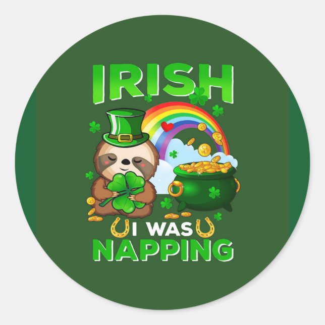 Happy St. Patrick's Day Sloth Aufkleber (Vorderseite)