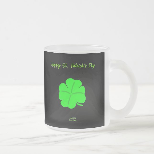 Happy St. Patrick's Day Small Mattiert Glass Tasse (Rechts)