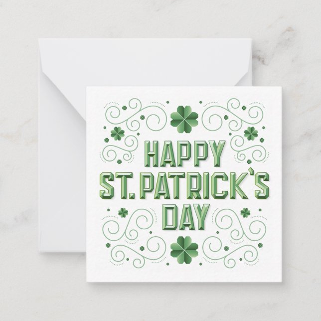 Happy St. Patrick's Day/Stationery Note Card Mitteilungskarte (Vorderseite)