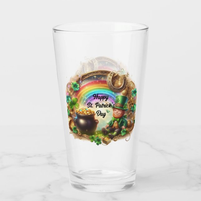 Happy St Patrick's Day Steampunk Style Glas (Rückseite)