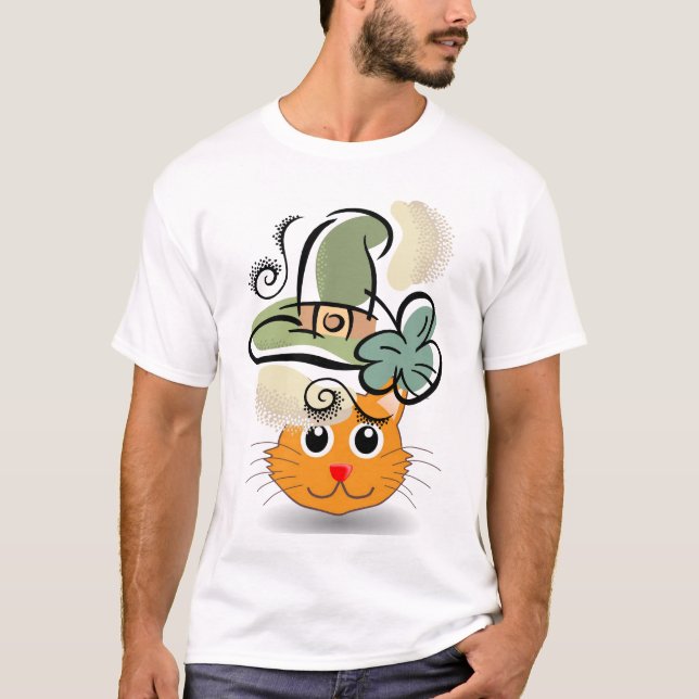 Happy St. Patrick's Day T - Shirt Cat (Vorderseite)