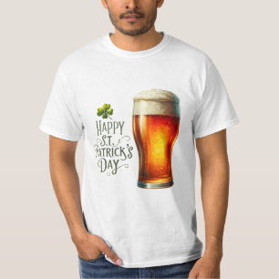 Happy St. Patrick's Day T-shirt homme avec bière