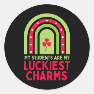 Happy St Patrick's Day Teacher School Saint Patric Runder Aufkleber