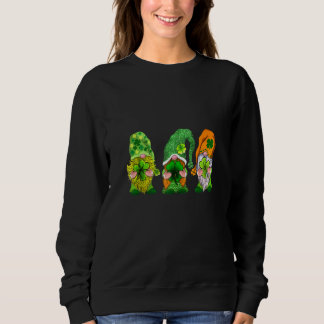Happy St Patrick's Day Three Gnomes Kleeblatt Sweatshirt