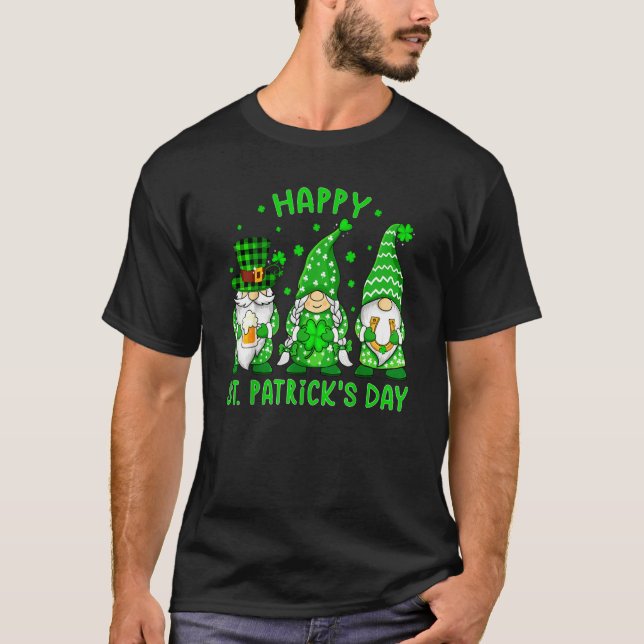 Happy St Patrick's Day Three Gnomes Shamrock Boys  T-Shirt (Vorderseite)