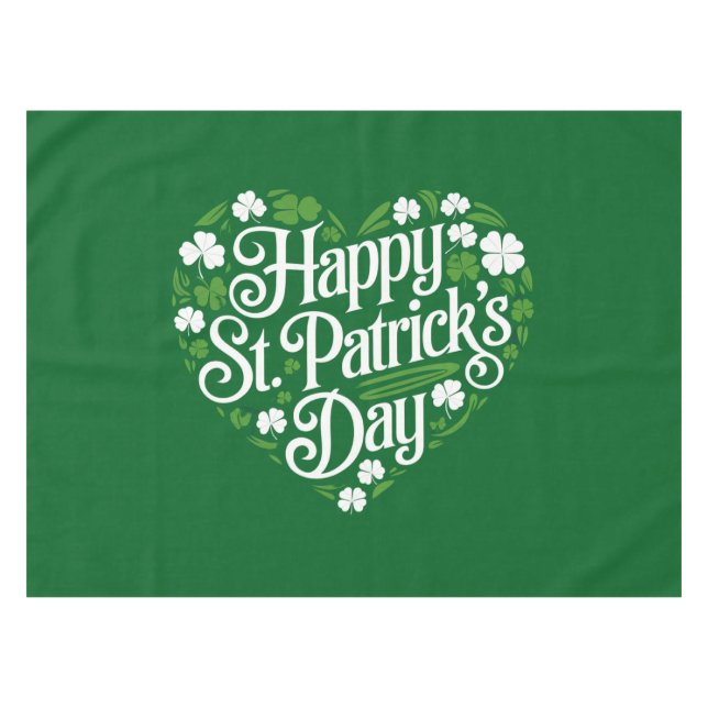 Happy St Patrick's Day Tischdecke (Vorderseite (Horizontal))