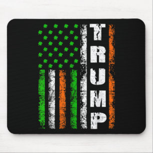 Happy St Patricks Day Trump Men Flag Mousepad