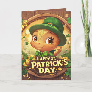 Happy St. Patrick's Day und drei Leprechaun Karte