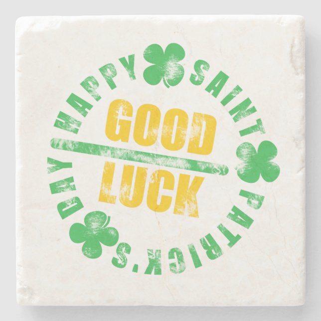 Happy St. Patricks Day Viel Glück Steinuntersetzer (Vorderseite)