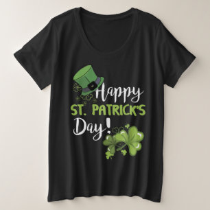 Happy St. Patrick's Day Viele Kleeblatt Green Große Größe T-Shirt