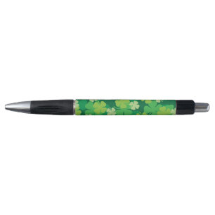 Happy St. Patrick's Day vier Blätter Klee schwarz  Kugelschreiber