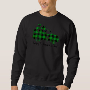 Happy St Patricks Day Vintag Truck Buffalo Kariert Sweatshirt