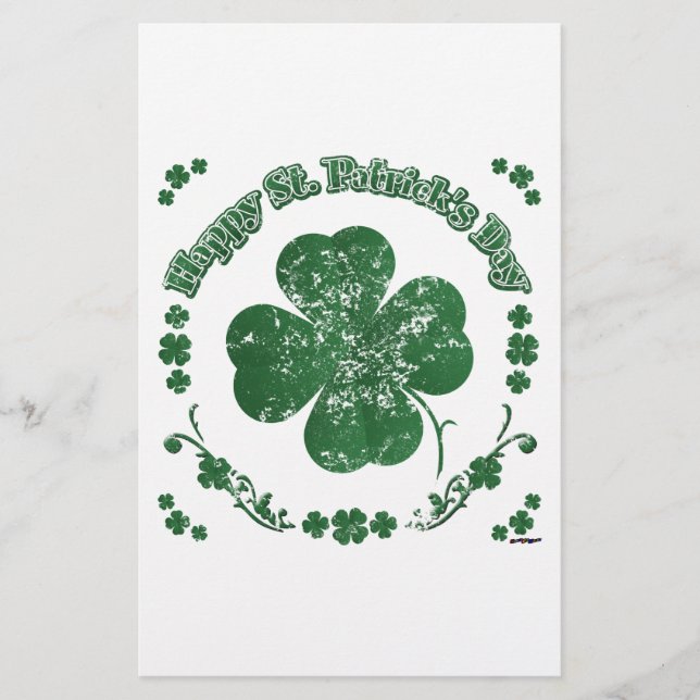 Happy St. Patrick's Day - Vintager Stil Briefpapier (Vorderseite)