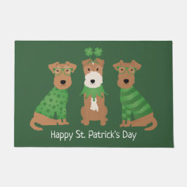Happy St Patricks Day Welsh Wire Fox Terrier Dogs Fußmatte