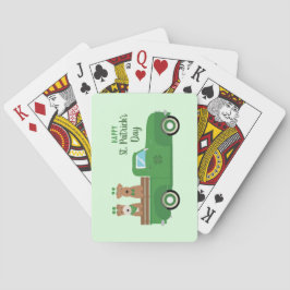 Happy St Patricks Day Wire Fox Terrier Dog Spielkarten