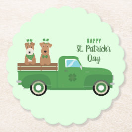 Happy St Patricks Day Wire Fox Terrier Dog Untersetzer